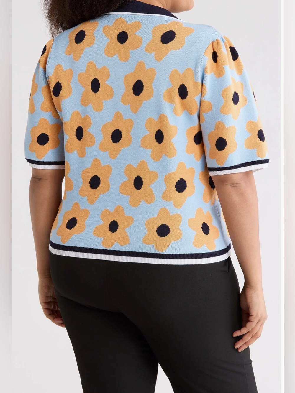 🌼💚NEW Nanette Lepore Flower Polo Sweater. - Picture 2 of 10